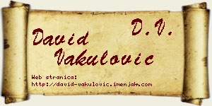 David Vakulović vizit kartica